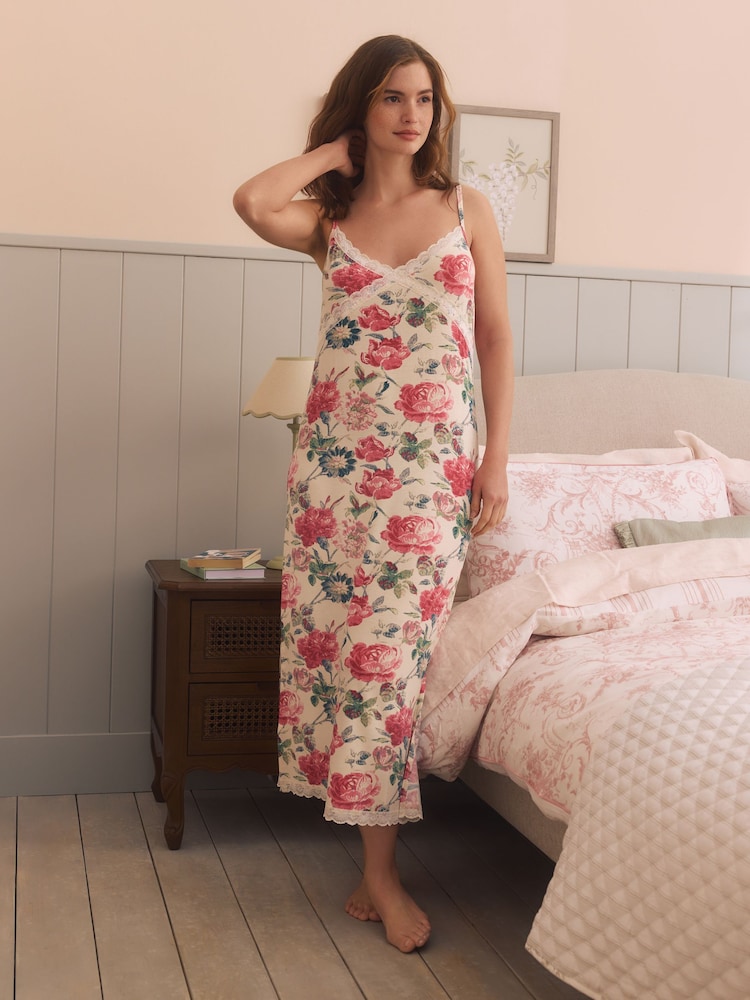 Laura Ashley Pink Peony Slip Dress - Image 1 of 5 Laura Ashley Pink Peony Slip Dress - Image 1 of 5