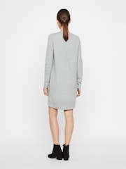 VERO MODA Grey Soft Touch Round Neck Knitted Jumper Dress - Image 2 of 4
