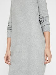 VERO MODA Grey Soft Touch Round Neck Knitted Jumper Dress - Image 3 of 4