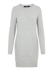 VERO MODA Grey Soft Touch Round Neck Knitted Jumper Dress - Image 4 of 4