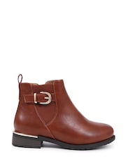 Pavers Brown Extra Wide Fit Extra Wide Fit Buckle Detail Ankle Boots - Image 1 of 5