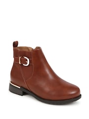 Pavers Brown Extra Wide Fit Extra Wide Fit Buckle Detail Ankle Boots - Image 2 of 5