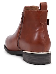Pavers Brown Extra Wide Fit Extra Wide Fit Buckle Detail Ankle Boots - Image 3 of 5