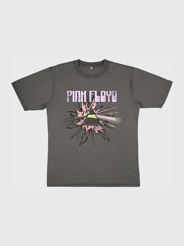 Supacult Grey Pink Floyd Pop Prism Women Stone Black Washed Music T-Shirt - Image 2 of 3