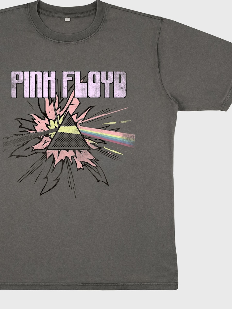 Supacult Grey Pink Floyd Pop Prism Women Stone Black Washed Music T-Shirt - Image 3 of 3