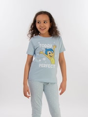 Brands In Blue Girls Disney Inside Out 2 Today is Perfect Stars 100% Cotton Pyjamas - Image 1 of 3