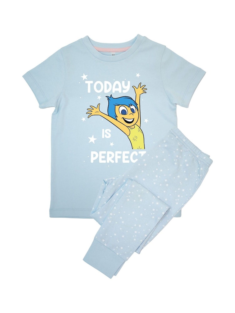 Brands In Blue Girls Disney Inside Out 2 Today is Perfect Stars 100% Cotton Pyjamas - Image 2 of 3