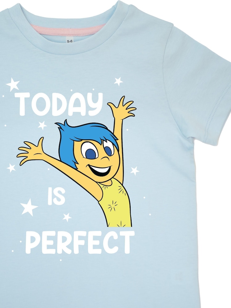 Brands In Blue Girls Disney Inside Out 2 Today is Perfect Stars 100% Cotton Pyjamas - Image 3 of 3
