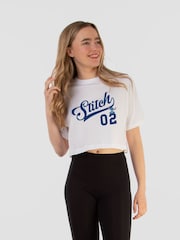 Brands In White Womens Disney Lilo & Stitch Athletic Cropped 100% Cotton T-Shirt - Image 1 of 2