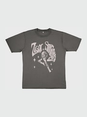 Supacult Grey David Bowie Ziggy Pose Women Stone Black Washed Music T-Shirt - Image 2 of 3
