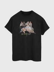 Brands In Black Womens Boyfriend Fit Gossip Girl Group 100% Cotton T-Shirt - Image 2 of 3