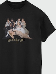 Brands In Black Womens Boyfriend Fit Gossip Girl Group 100% Cotton T-Shirt - Image 3 of 3