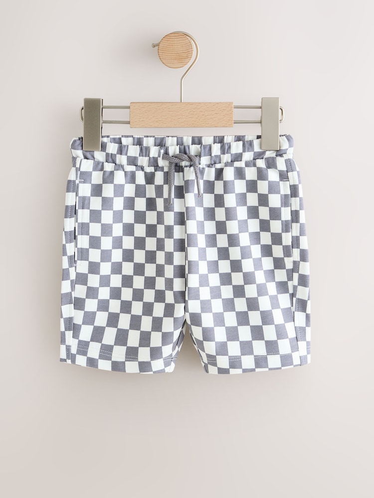 White/Grey Checkerboard Patterned Singles Shorts (3mths-7yrs) - Image 1 of 4