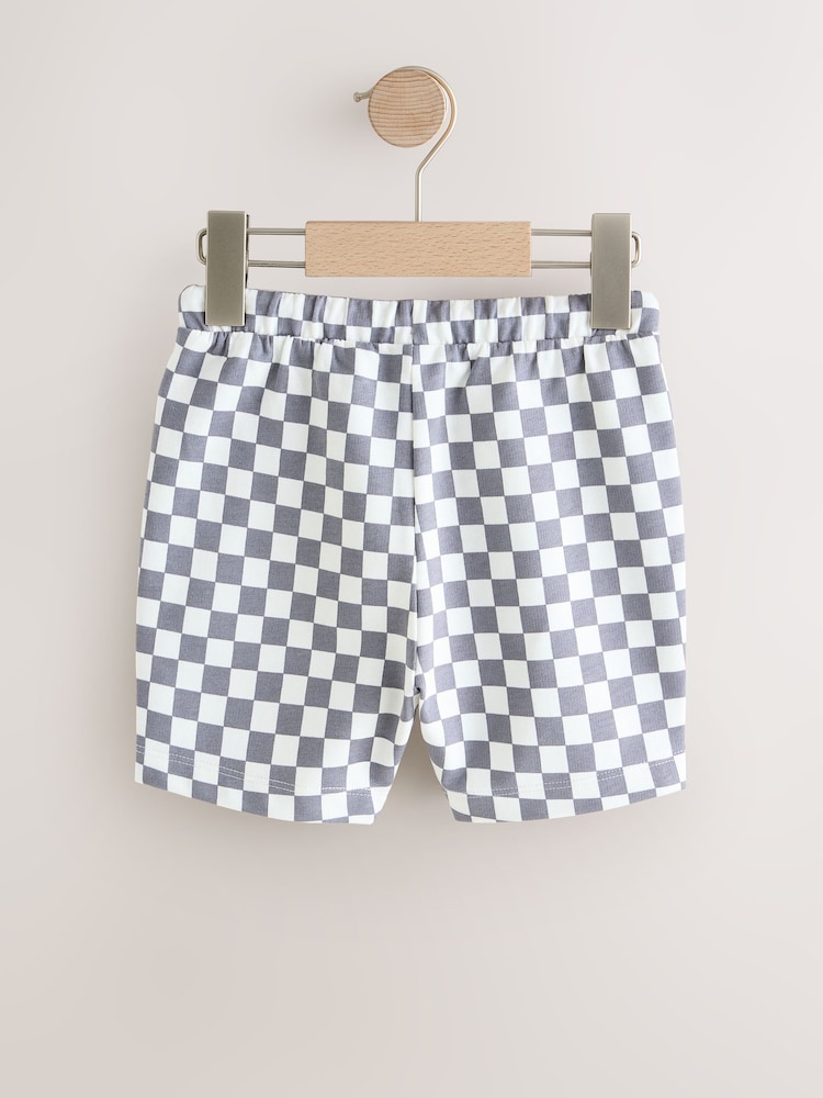 White/Grey Checkerboard Patterned Singles Shorts (3mths-7yrs) - Image 2 of 4