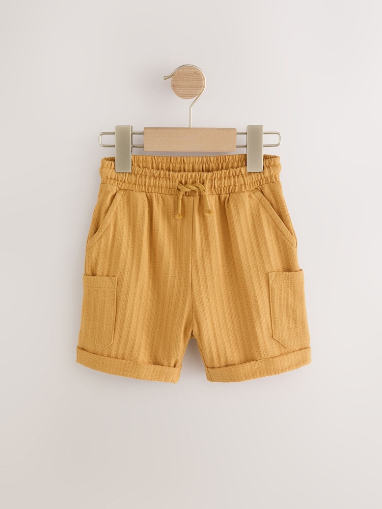 Ockergelb - Leichte Shorts aus strukturiertem Jersey (3 Monate bis 7 Jahre) - Bild 1 von 2 Ockergelb - Leichte Shorts aus strukturiertem Jersey (3 Monate bis 7 Jahre) - Bild 1 von 2