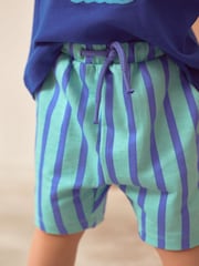 Turquoise Blue Patterned Singles Shorts (3mths-7yrs) - Image 1 of 6