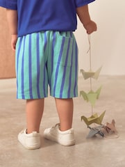 Turquoise Blue Patterned Singles Shorts (3mths-7yrs) - Image 2 of 6