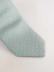Green 100% Silk Tie and Pocket Square Set - Image 2 of 4