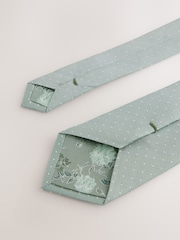 Green 100% Silk Tie and Pocket Square Set - Image 3 of 4