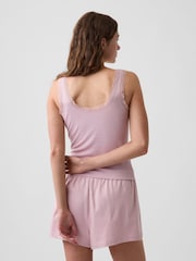 Gap Pink Mini Rib Lace-Trim Pyjamas Vest - Image 2 of 4