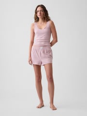 Gap Pink Mini Rib Lace-Trim Pyjamas Vest - Image 3 of 4