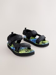 Black Standard Fit (F) Trekker Sandals - Image 3 of 7