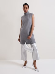 Phase Eight Grey Mila Sleeveless Tabard Jumper Dress - Image 3 of 7