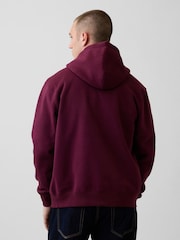 Gap Burgundy Red/Blue Vintage Soft Arch Logo Zip Hoodie - Image 2 of 4