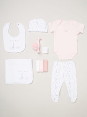Rock-A-Bye Baby Boutique Pink 100% Cotton Print Gift Set 10 Piece - Image 1 of 6