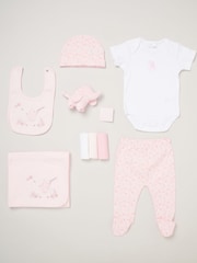 Rock-A-Bye Baby Boutique Pink 100% Cotton Print Gift Set 10 Piece - Image 1 of 6