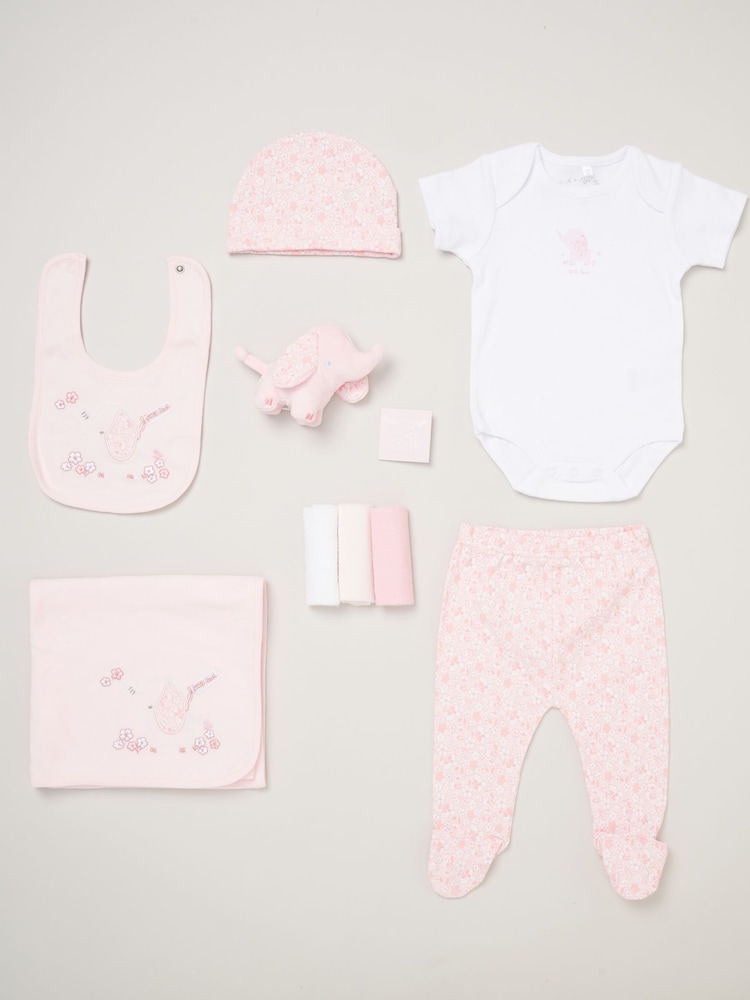 Rock-A-Bye Baby Boutique Pink 100% Cotton Print Gift Set 10 Piece - Image 1 of 6