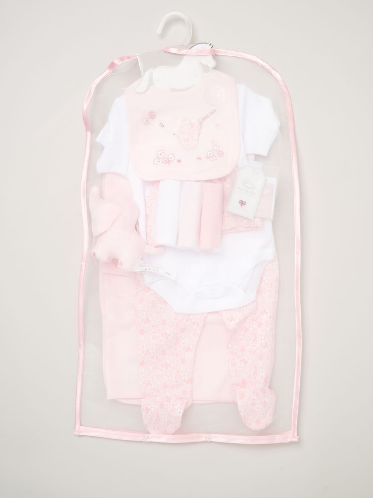 Rock-A-Bye Baby Boutique Pink 100% Cotton Print Gift Set 10 Piece - Image 2 of 6