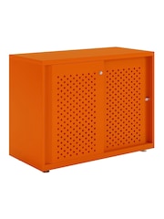 Bisley Orange Glide Cabinet with Sliding Door Medium Wide - Image 3 of 3