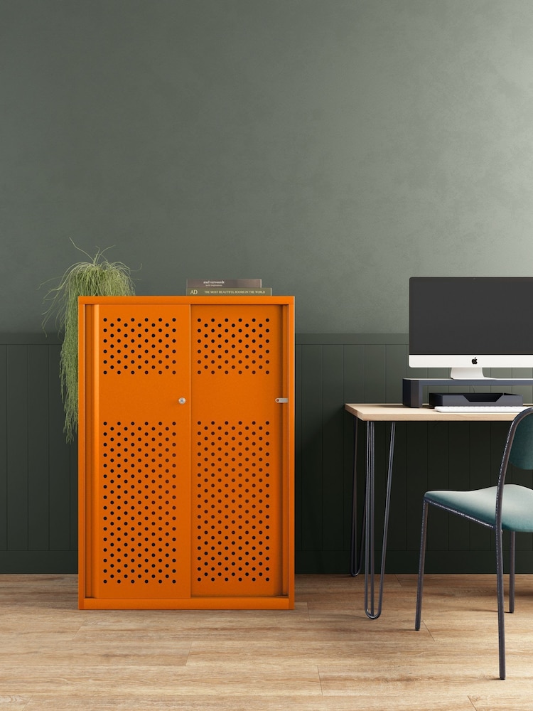 Bisley Orange Glide Cabinet with Sliding Door Large Wide - Image 1 of 3