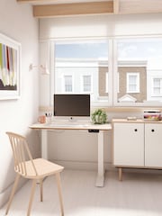 Bisley Grey Adjustable Height Desk With Perfect Sense Standard Desktop - Image 1 of 3