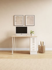 Bisley White MultiDesk With Filing Standard Cabinet - Image 1 of 2