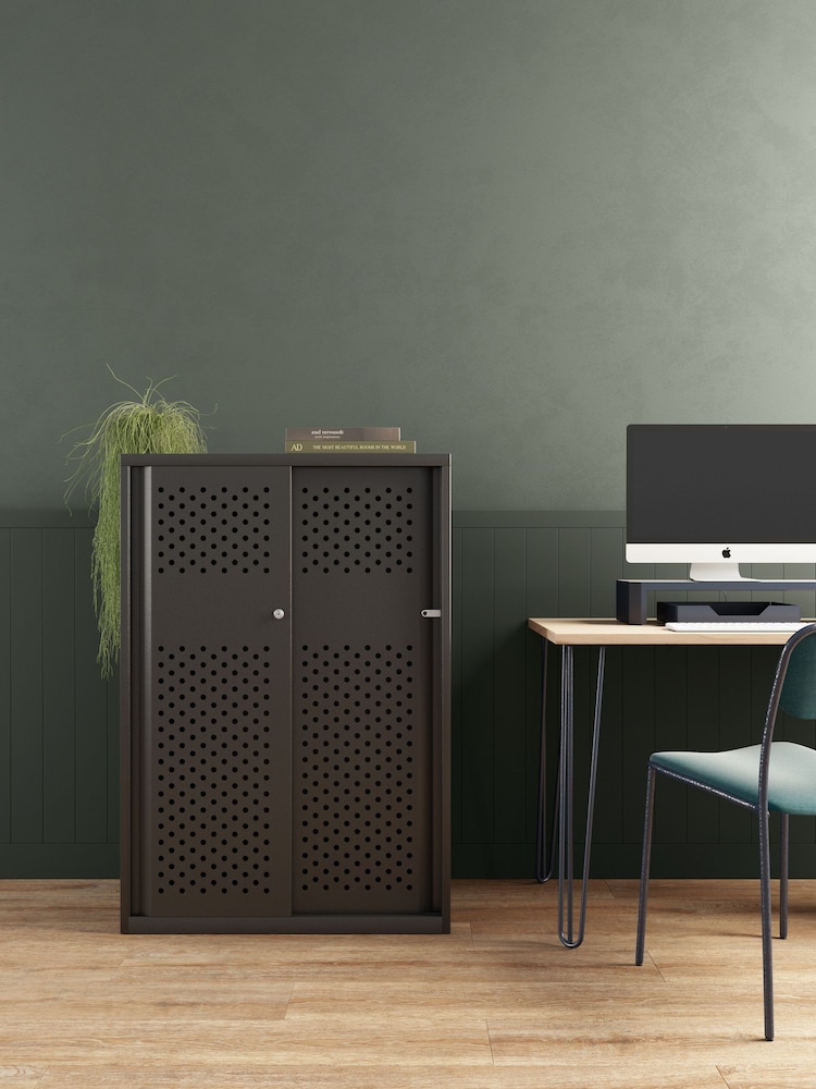 Bisley Black Glide Cabinet with Sliding Door Large Wide - Image 1 of 3