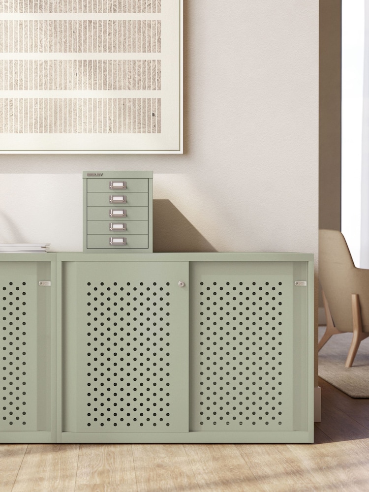 Bisley Green Glide Cabinet with Sliding Door Medium Wide - Image 1 of 3
