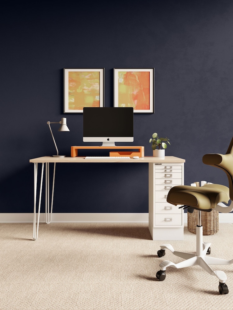 Bisley White MultiDesk With Filing Large Cabinet - Image 1 of 3