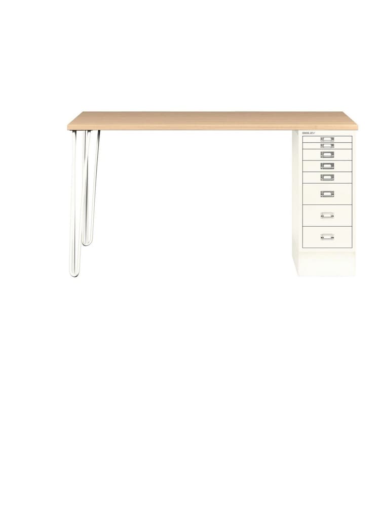 Bisley White MultiDesk With Filing Large Cabinet - Image 3 of 3