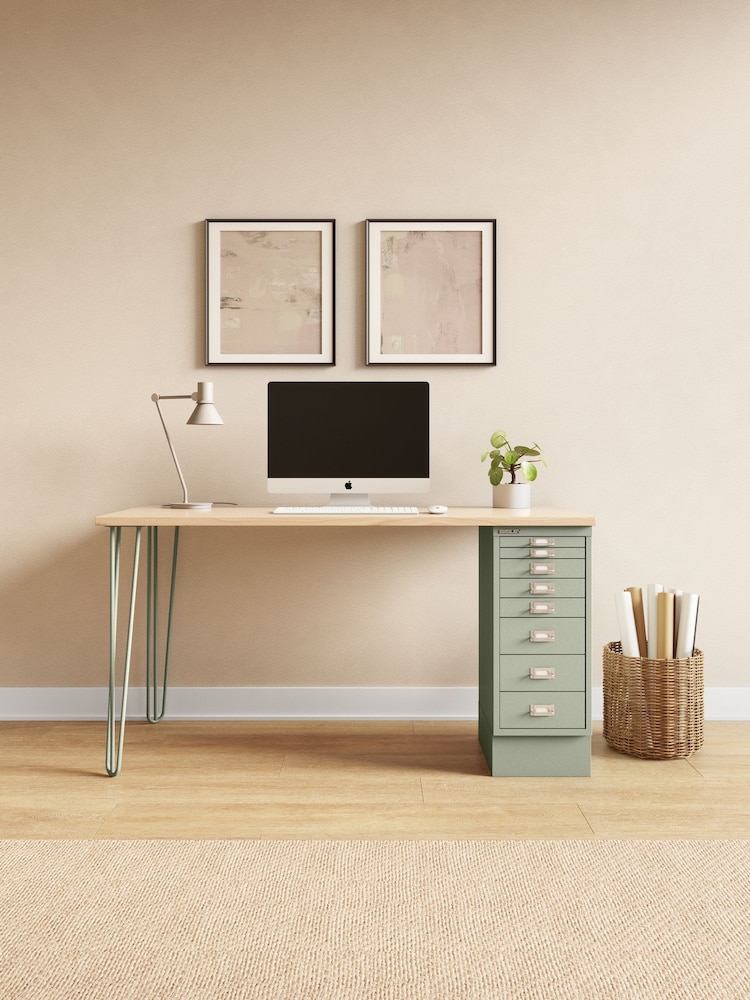 Bisley Green MultiDesk With Filing Large Cabinet - Image 1 of 3