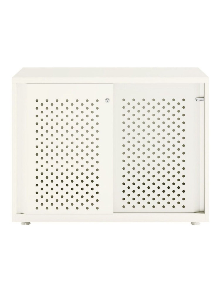 Bisley White Glide Cabinet with Sliding Door Medium Wide - Image 2 of 3