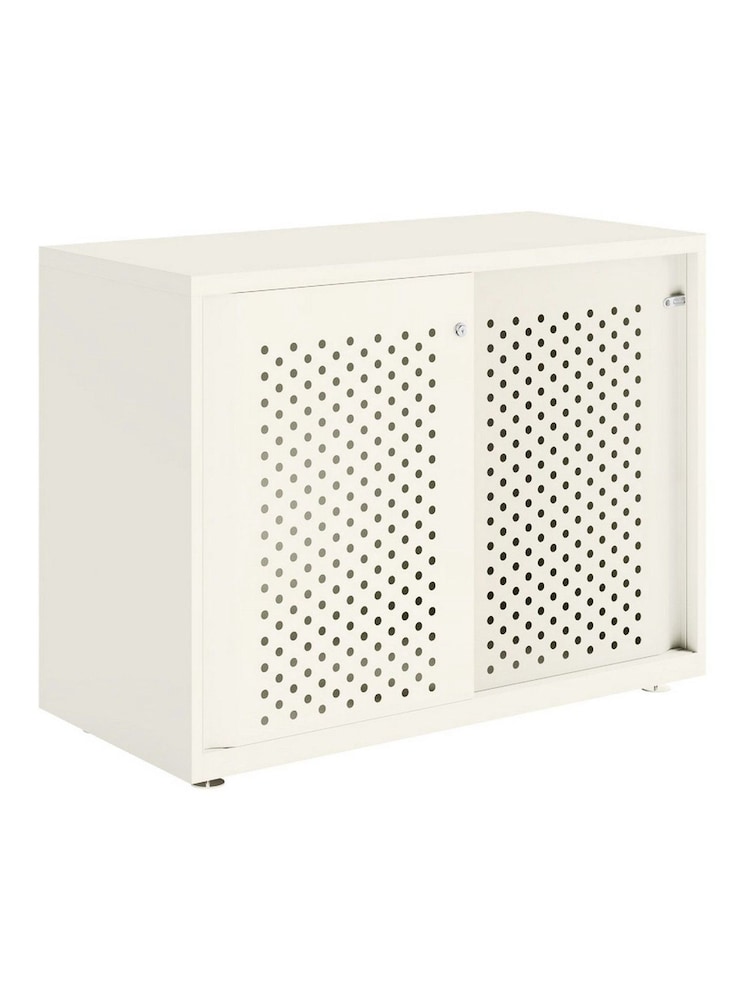 Bisley White Glide Cabinet with Sliding Door Medium Wide - Image 3 of 3