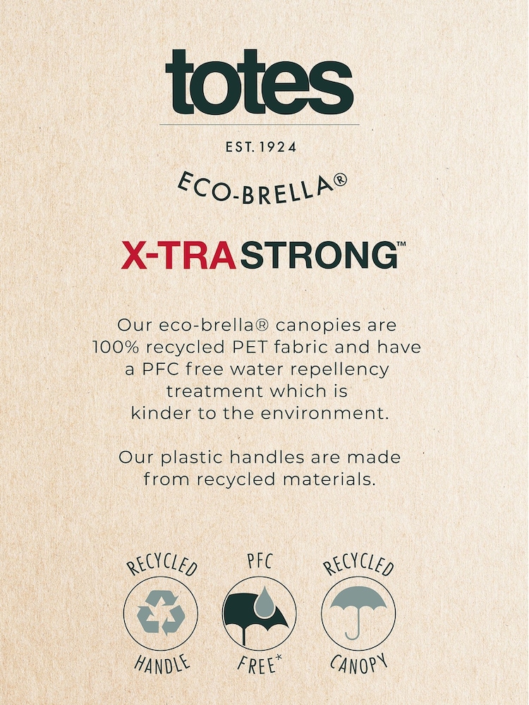 Totes Black X-tra Strong Auto Open/Close Eco-Brella Umbrella - Image 5 of 5