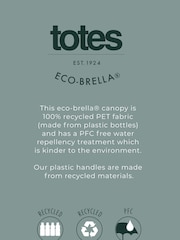 Totes Grey X-tra Strong Automatic Eco-Brella Crook Handle Umbrella - Image 4 of 4