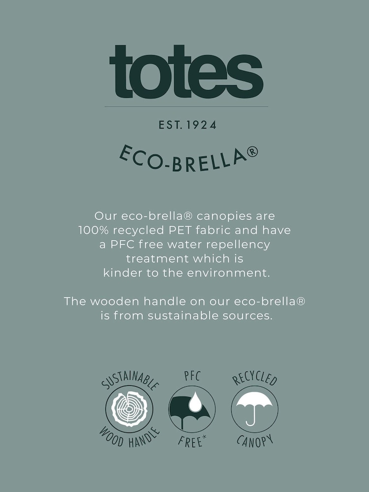 Totes Green Compact Flat Eco-Brella Umbrella - Image 5 of 5