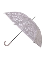 Totes White PEVA Floral Scroll Print Walker Umbrella - Image 1 of 3