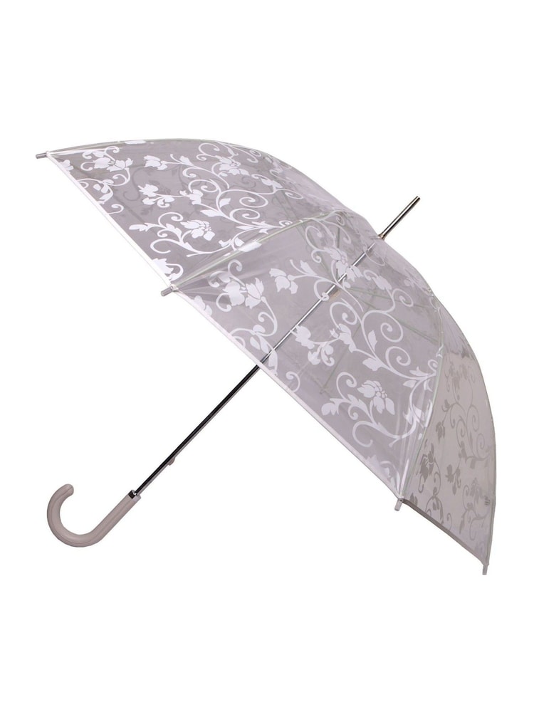 Totes White PEVA Floral Scroll Print Walker Umbrella - Image 1 of 3