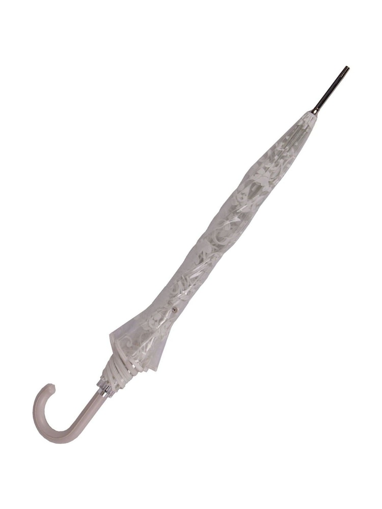 Totes White PEVA Floral Scroll Print Walker Umbrella - Image 2 of 3