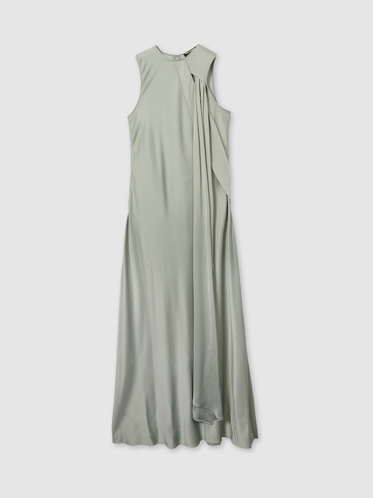 Reiss Green Quincy Atelier Draped-Satin Occasion Dress - Image 2 of 8